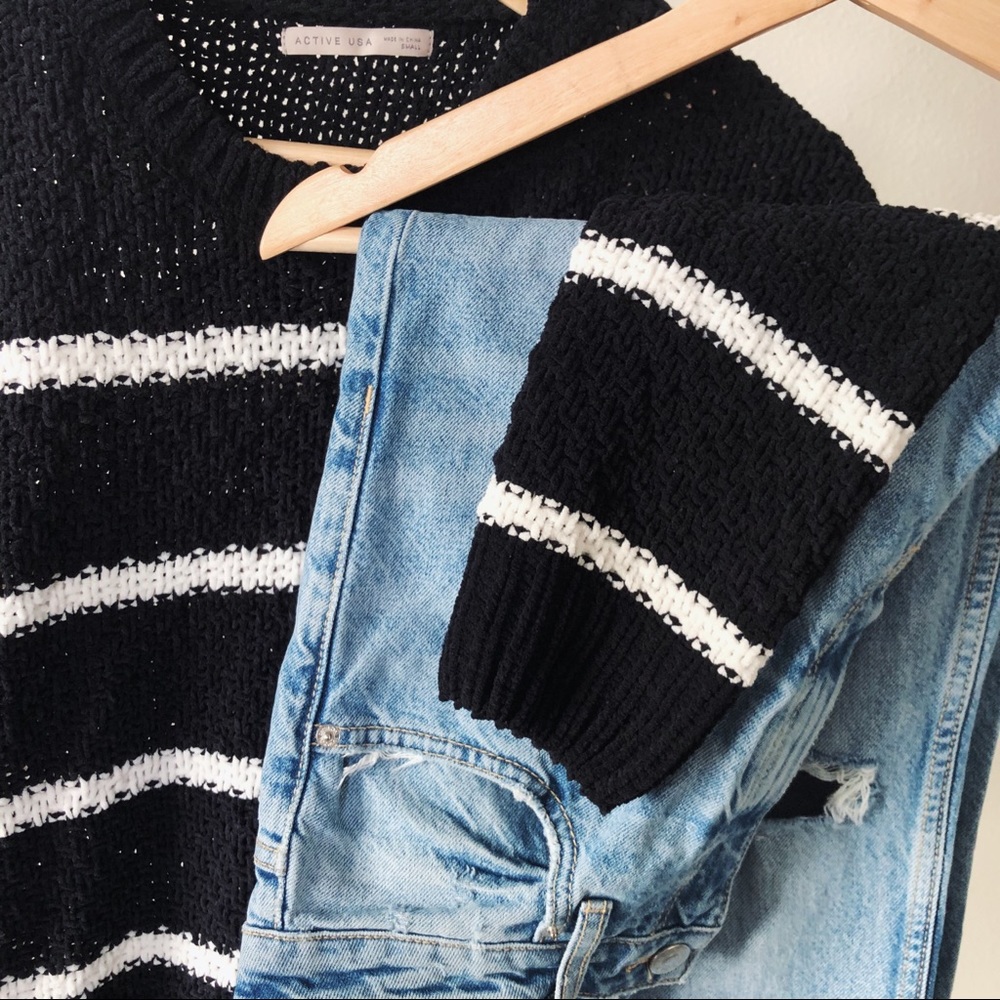BLACK&WHITE STRIPED SWEATER - Picture 4 of 5